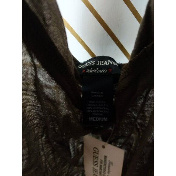GUESS Women's Brown Halter Neck Top Tank Boho Beaded Drape Flowy Size M NEW - Picture 7 of 11